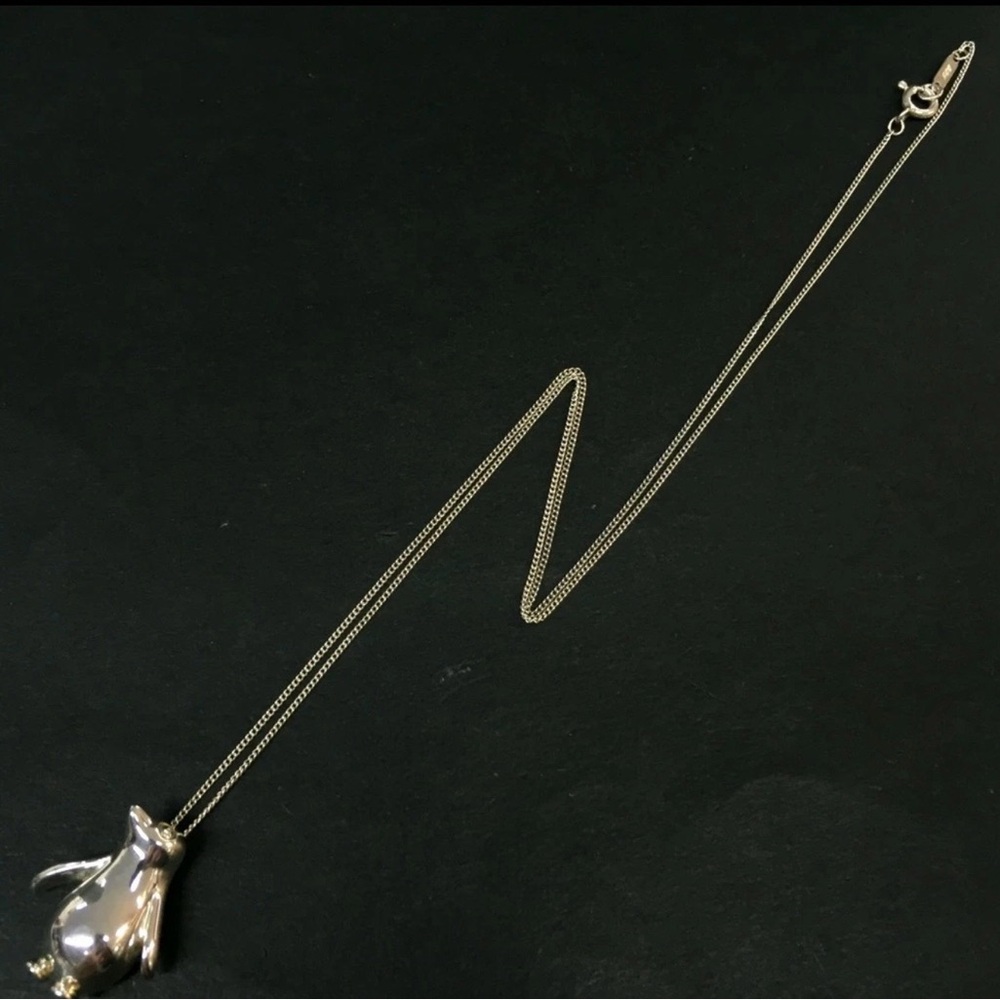 TIFFANY&CO. Silver 925 Penguin Bird Animal Necklace